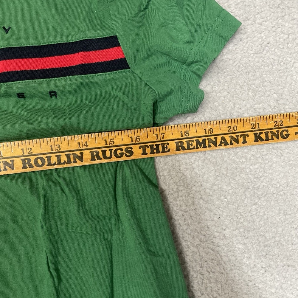 Tommy Hilfiger T-Shirt Men XS Green Logo Stripe Flag Crew Neck Short Sleeve - Picture 4 of 6